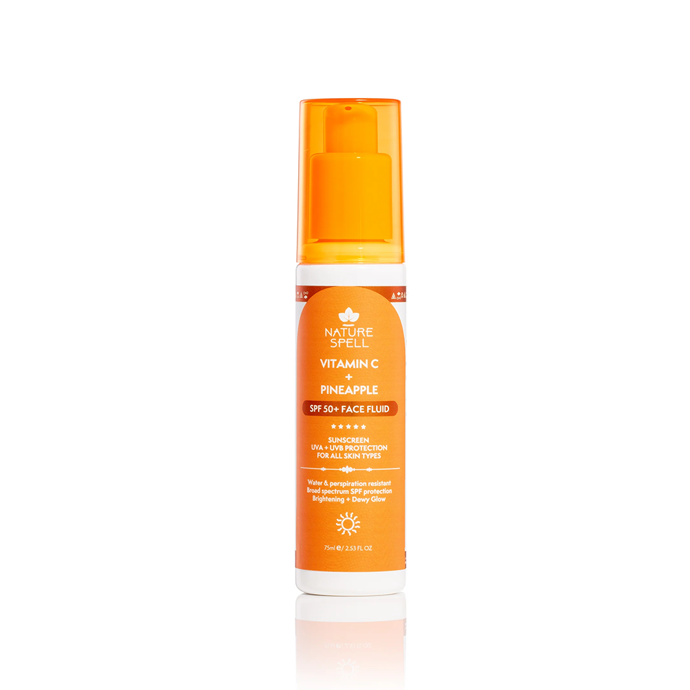 Vitamin C & SPF 50 Fluid Suncream, Brightens Skin with Pineapple 75ml