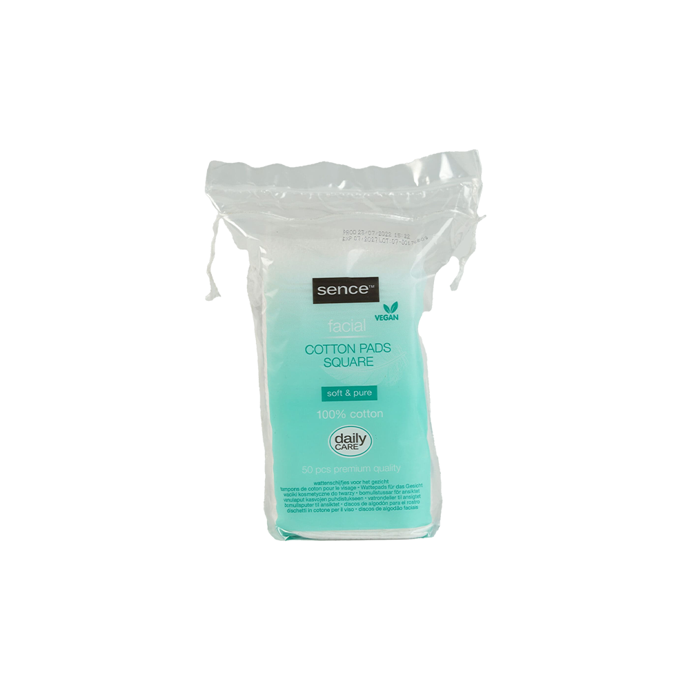 Sencebeauty Cotton Square Pads 50Pcs 195Gr