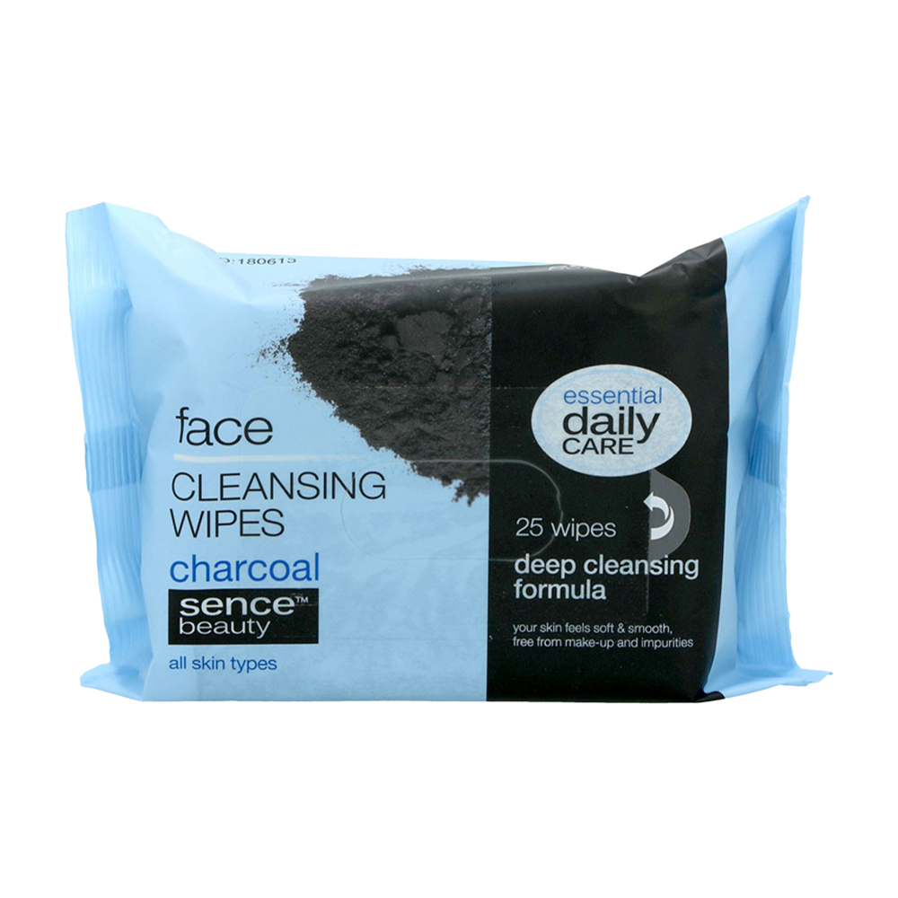 Sencebeauty Facial Cleansing Wipes 25Pcs Charcoal