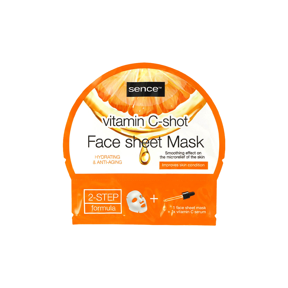 Sence Display 12Pcs Facial Sheet Mask 20Ml + Shot 5Ml Vitamin C