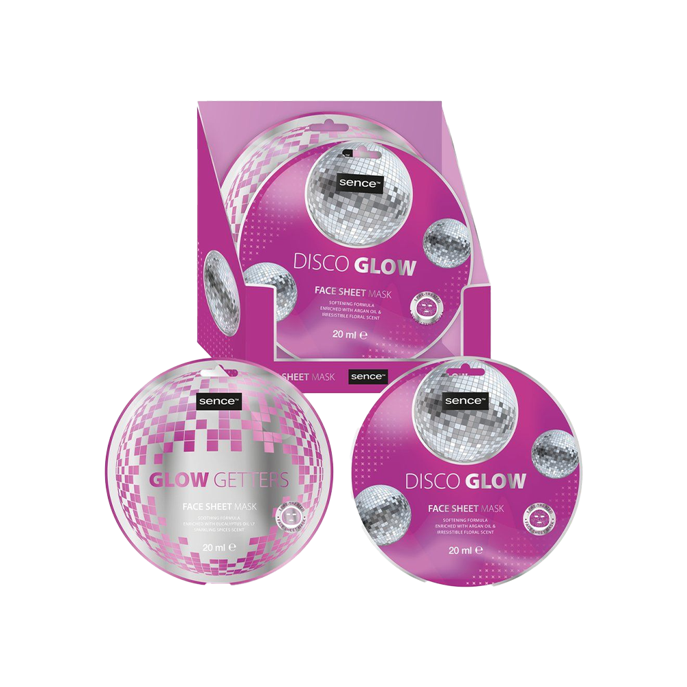 Sence Printed Facial Sheet Mask 20Ml Disco Glam Argan Oil&Floral