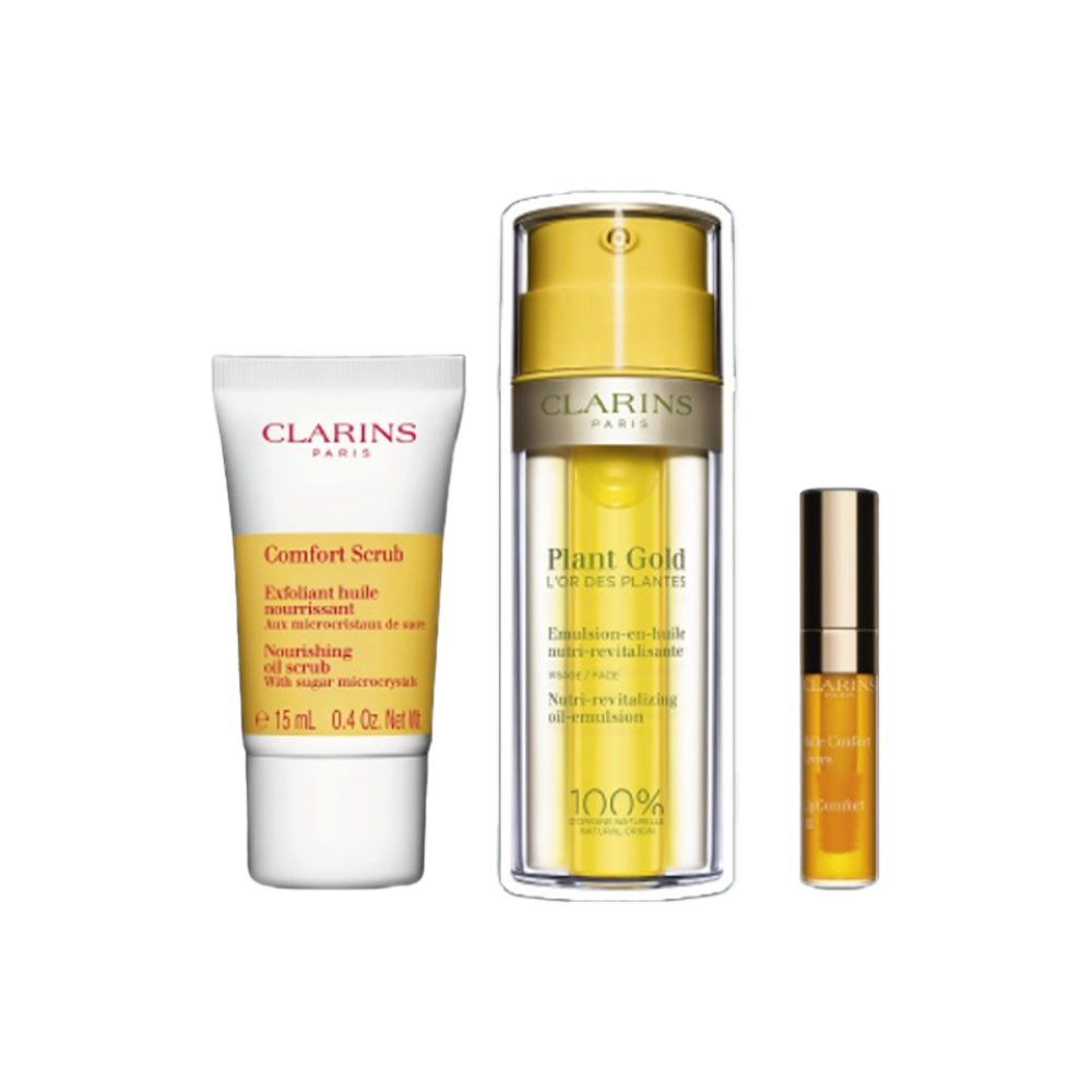 G.S PLANT GOLD REVTZNG OIL+COMFORT SCRUB 15ML+LIP COMFORT OIL MINI