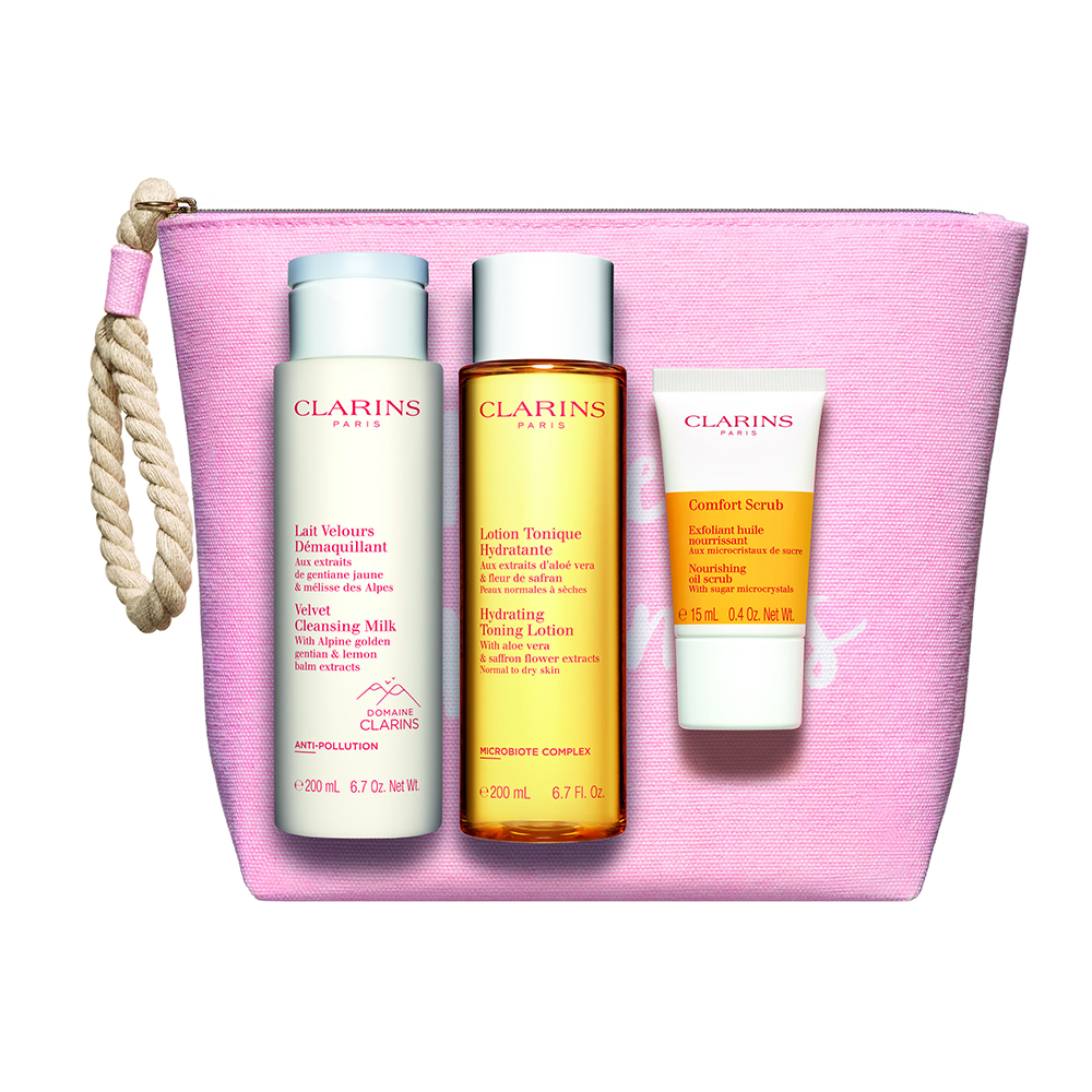 G.S VELVET CLEANSING MILK 200ML+HYDRATING TONING LOTION 200ML+COMFORT SCRUB 15ML